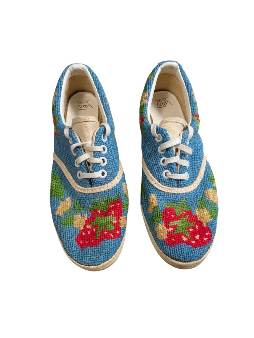 Vintage Vans Van Doren Needlepoint Shoes Women’s Size 6 60s/70s Rare Find 23 CM